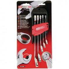 CLE MIXTE A CLIQUET REVERSIBLE DUO GEAR SUR ETUI PORTATIF JEU DE 5 2