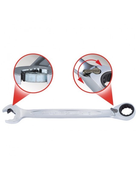 CLE MIXTE A CLIQUET REVERSIBLE DUO GEAR® 19 MM