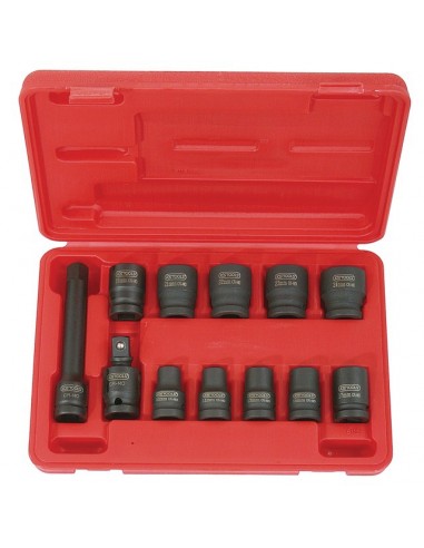 DOUILLES A CHOC 1/2 6 PANS 10 A 24 MM COFFRET DE 12 PIECES KS TOOLS