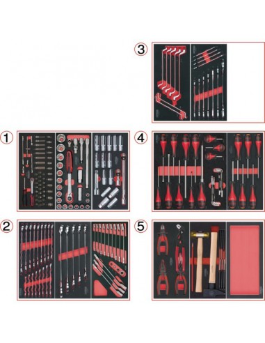 COMPOSITION D'OUTILS POUR SERVANTE 198 PIECES   KS TOOLS