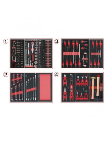 SERVANTE RACING 7 TIROIRS 241 OUTILS   KS TOOLS