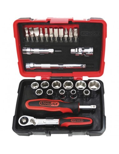 DOUILLES ET ACCESSOIRES 1/4 ULTIMATE COFFRET DE 27 PIECES