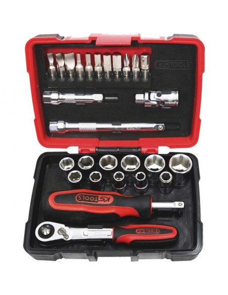 DOUILLES ET ACCESSOIRES 1/4 ULTIMATE COFFRET DE 27 PIECES