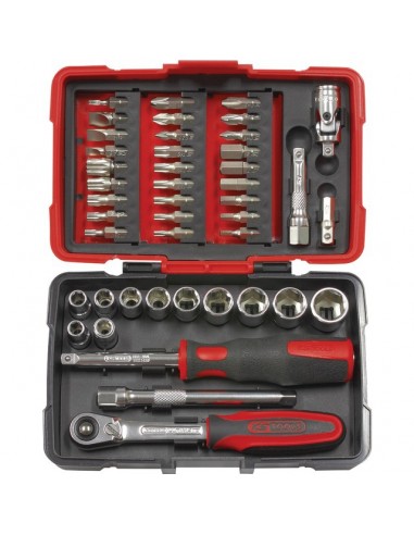 DOUILLES ET ACCESSOIRES 1/4 ULTIMATE COFFRET DE 44 PIECES