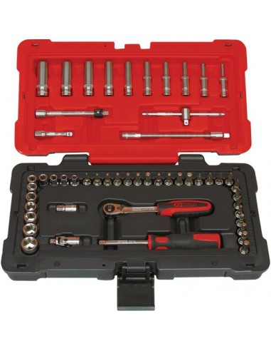 DOUILLES ET ACCESSOIRES 1/4 ULTIMATE COTE POUCE COFFRET DE 52 PIECES