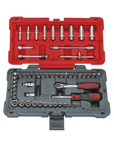 DOUILLES ET ACCESSOIRES 1/4 ULTIMATE COFFRET DE 54 PIECES