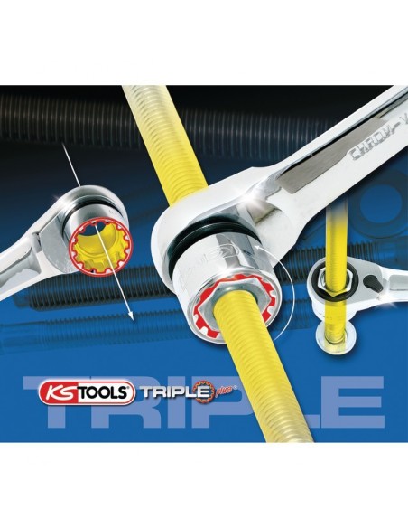 DOUILLE TRAVERSANTE TRIPLEplus® 3/8 - 1/2 COFFRET DE 17 PIECES   KS TOOLS