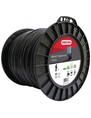 FIL DE DEBROUSSAILLEUSE CARRE NYLIUM Ø 3 MM / 155 M OREGON