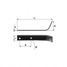 Outils de fraises type bineur large universel . L : 210 mm 2