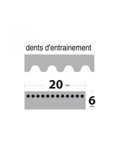 Courroie tondeuse 1440-8M20 Simple Denture. Larg : 20 mm x 1440 mm.