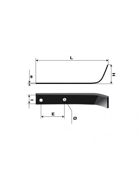 Outils de fraises type bineur universel reversible. L : 190 mm