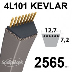 Courroie tondeuse 4L101 Kevlar Trapézoïdale. 12,7 mm x 2565 mm.
