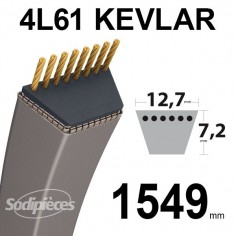 Courroie tondeuse 4L61 Kevlar Trapézoïdale. 12,7 mm x 1549 mm. 2