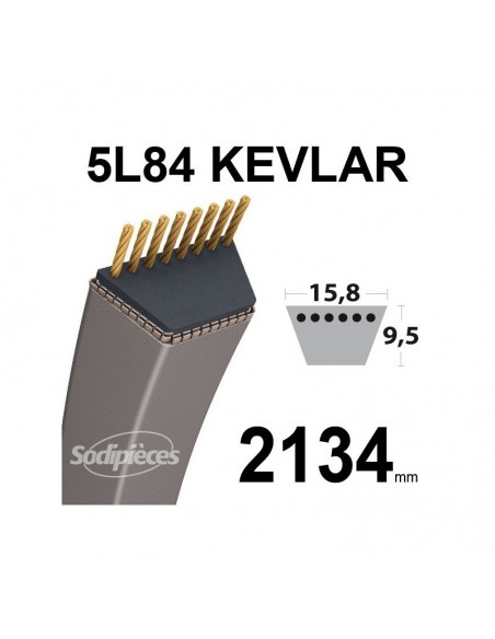 Courroie tondeuse 5L84 Kevlar Trapézoïdale. 15,8 mm x 2134 mm.