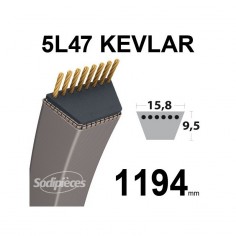 Courroie tondeuse 5L47 Kevlar Trapézoïdale. 15,8 mm x 1194 mm. 2