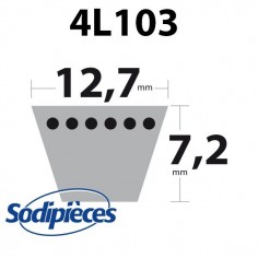 Courroie tondeuse 4L103 Kevlar Trapézoïdale. 12,7 mm x 2619 mm.