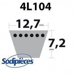 Courroie tondeuse 4L104 Kevlar Trapézoïdale. 12,7 mm x 2642 mm.