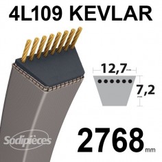 Courroie tondeuse 4L109 Kevlar Trapézoïdale. 12,7 mm x 2768 mm. 2