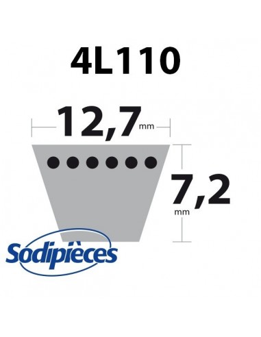 Courroie tondeuse 4L110 Kevlar Trapézoïdale. 12,7 mm x 2782 mm.