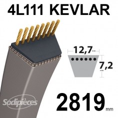 Courroie tondeuse 4L111 Kevlar Trapézoïdale. 12,7 mm x 2819 mm. 2