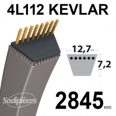 Courroie tondeuse 4L112 Kevlar Trapézoïdale. 12,7 mm x 2845 mm. 2
