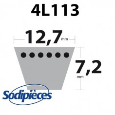 Courroie tondeuse 4L113 Kevlar Trapézoïdale. 12,7 mm x 2870 mm. 2