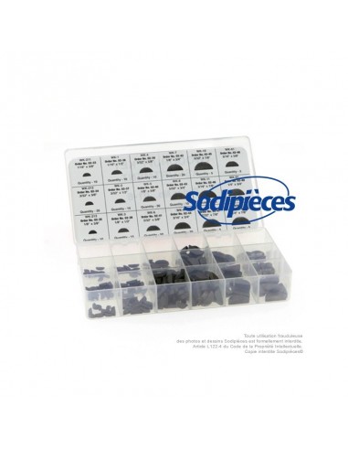 Clavettes demi-lune. Assortiment de 250 clavettes en 18 modèles