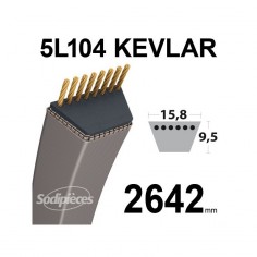 Courroie tondeuse 5L104 Kevlar Trapézoïdale. 15,8 mm x 2642 mm. 2