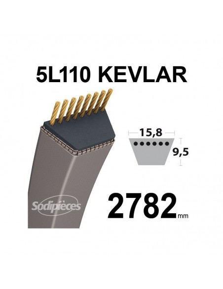 Courroie tondeuse 5L110 Kevlar Trapézoïdale. 15,8 mm x 2782 mm.