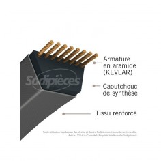 Courroie tondeuse 5L110 Kevlar Trapézoïdale. 15,8 mm x 2782 mm.