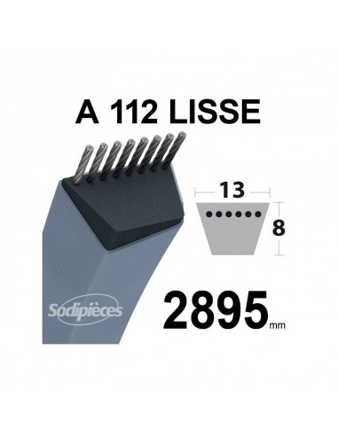 Courroie tondeuse A112 Trapézoïdale. 13 mm x 2895 mm.
