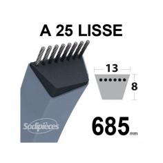 Courroie tondeuse A25 Trapézoïdale. 13 mm x 685 mm.
