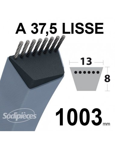 Courroie tondeuse A37.5 Trapézoïdale. 13 mm x 1003 mm.