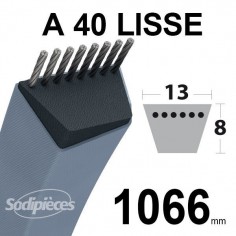 Courroie tondeuse A40 Trapézoïdale. 13 mm x 1066 mm.