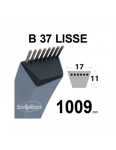Courroie tondeuse B37 Trapézoïdale. 17 mm x 1009 mm.