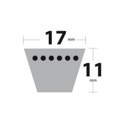 Courroie tondeuse B37 Trapézoïdale. 17 mm x 1009 mm.
