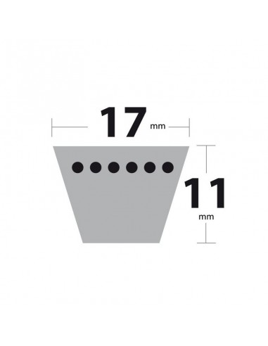 Courroie tondeuse B45 Trapézoïdale. 17 mm x 1212 mm.