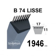 Courroie tondeuse B74 Trapézoïdale. 17 mm x 1946 mm. 2