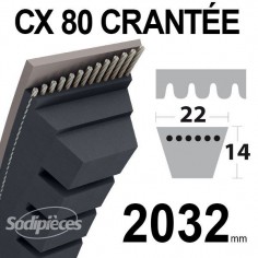 Courroie tondeuse CX80 Trapézoïdale 22 mm x 2032 mm.