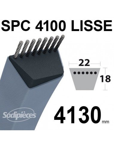 Courroie tondeuse SPC4100 Trapézoïdale 22 mm x 4130 mm.