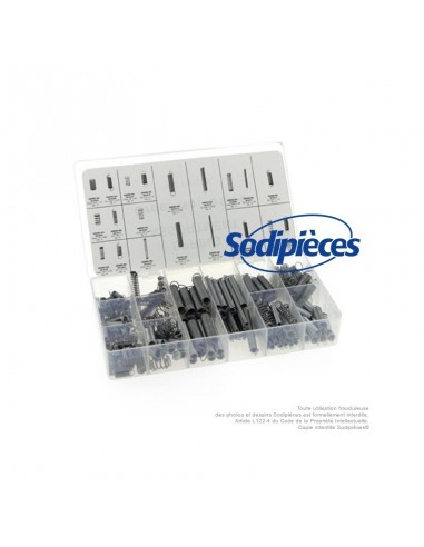 Ressorts de traction et de compression. Assortiment de 200 ressorts. 12 de traction, 8 de compression