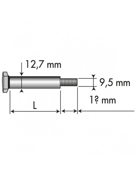Axe de roue Ø 12,7 x 50,8 mm