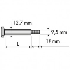 Axe de roue Ø 12,7 x 76,2 mm 2