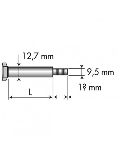 Axe de roue Ø 12,7 x 76,2 mm