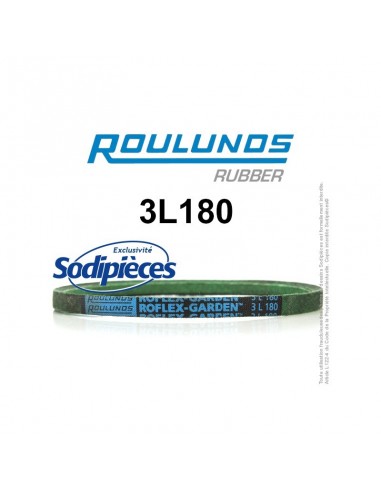 Courroie tondeuse 3L180 Roulunds Continental 9,5 x 6 x 457 mm