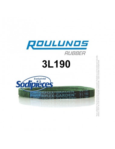 Courroie tondeuse 3L190 Roulunds Continental 9,5 x 6 x 483 mm