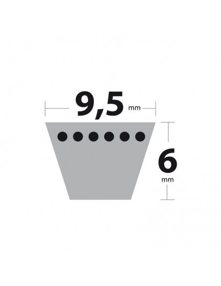 Courroie tondeuse 3L260 Kevlar Trapézoïdale. 9,5 mm x 660 mm.