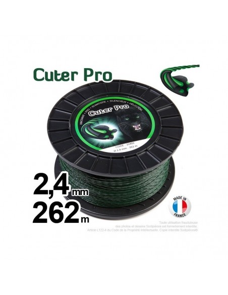Fil débroussailleuse Cuter' Pro ®. Bobine 2,4 mm x 262 m