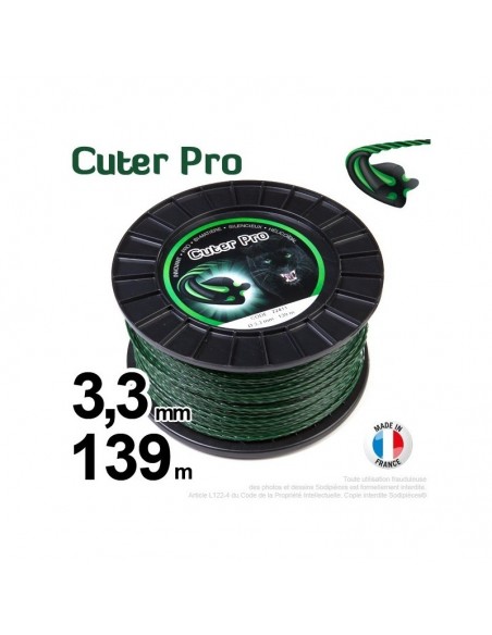 Fil débroussailleuse Cuter' Pro ®. Bobine 3,3 mm x 139 m