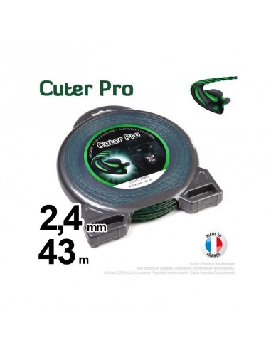 Fil débroussailleuse Cuter' Pro ®. Coque 2,4 mm x 43 m. Hélicoïdal.